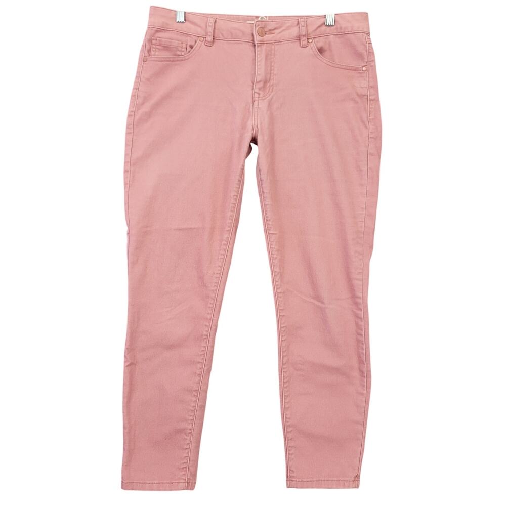 Artisan NY Pink Pants Stretch Preppy Skinny Classic Midrise Zip Womens Size 10